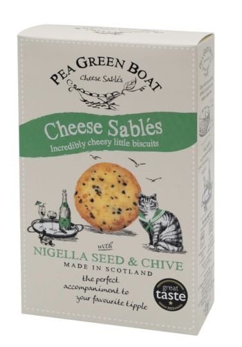 Cheese Sablés Nigella Seed & Chive - Pea Green Boat 80g 
