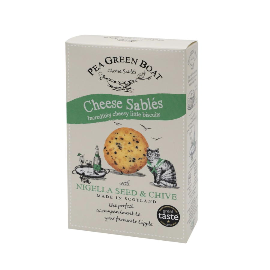 Cheese Sablés Nigella Seed & Chive - Pea Green Boat 80g