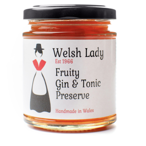 Confiture pêche, poire et framboise au gin tonic - Welsh Lady 227g 