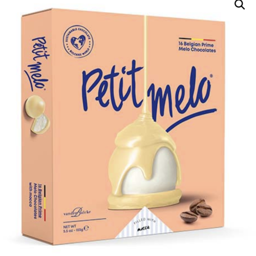 Marshmallows "petit melo" mocha with white chocolate - Vandenbulcke 155g 