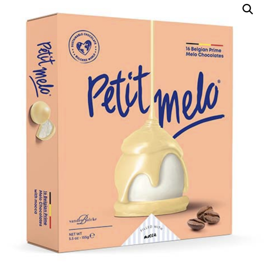 Marshmallows "petit melo" mocha with white chocolate - Vandenbulcke 155g