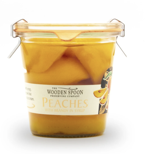 Whole peaches in brandy and syrup - The Wooden Spoon 300g 