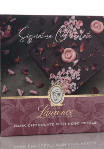 Dark chocolate and rose petals (Signature) - Laurence 100g 