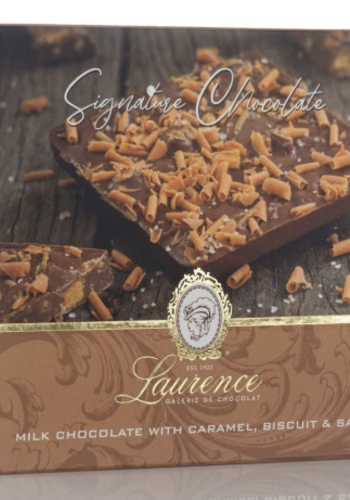 Milk chocolate, caramel, biscuits and salt (Signature) - Laurence 100g 