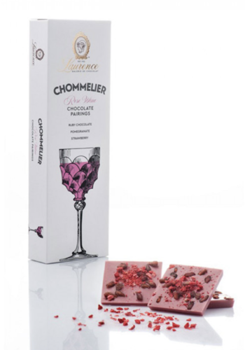 Ruby chocolate with pomegranate and strawberry (Grand sommelier) - Laurence 100g 