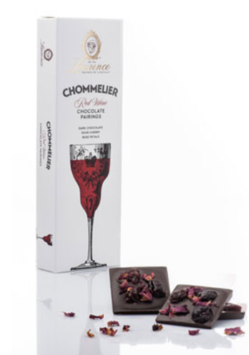 Dark chocolate with sour cherry and rose petals (Grand sommelier) - Laurence 100g 