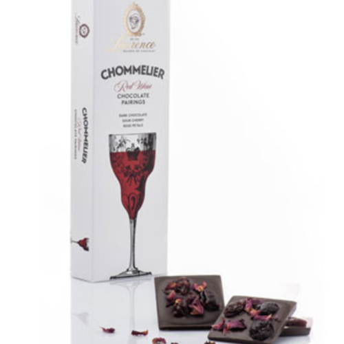 Dark chocolate with sour cherry and rose petals (Grand sommelier) - Laurence 100g 