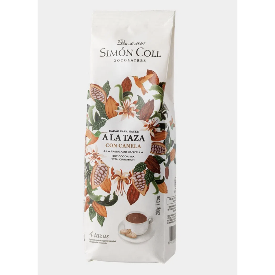 Chocolat chaud en poudre et cannelle (Cacao 24% A La Taza) - Simon Coll 180 g