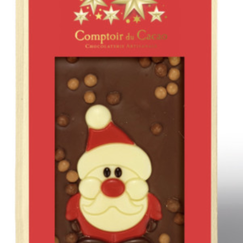 Gourmet Christmas milk chocolate bar - Comptoir du Cacao 90g 