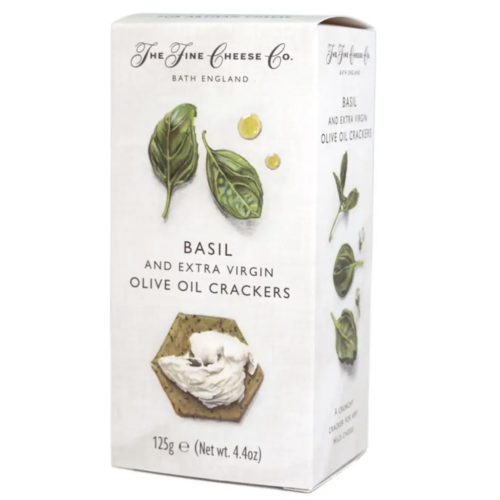 Basil and Extra Virgin Olive Oil Crackers - The Fine Cheese Co. 125g 