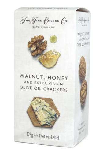 Walnut, Honey and Extra Virgin Olive Oil Crackers - The Fine Cheese Co. 125g 