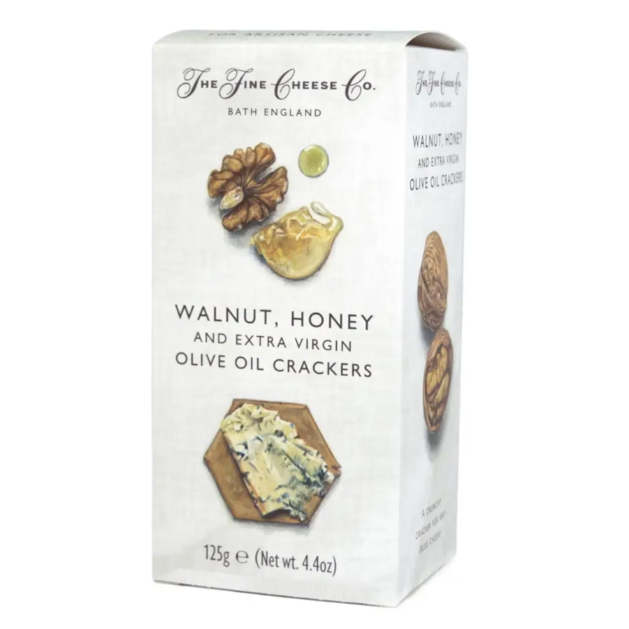 Walnut, Honey and Extra Virgin Olive Oil Crackers - The Fine Cheese Co. 125g