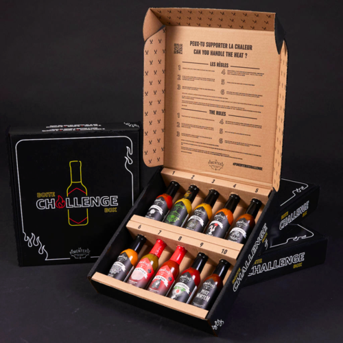 “Challenge” box (10 hot sauces) - La Pimenterie 10 x 148 ml ​ 