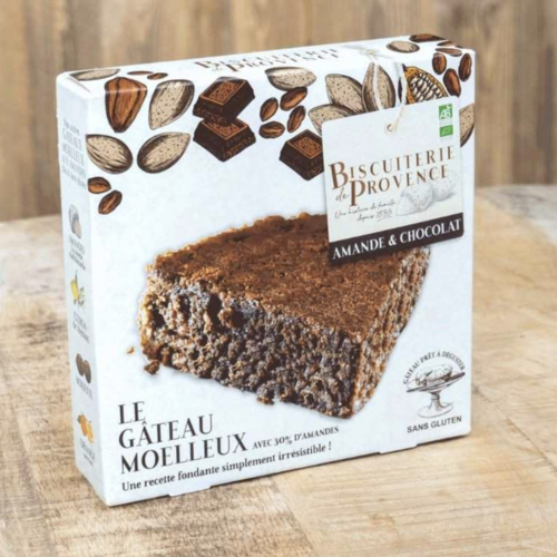 Gâteau moelleux amande et chocolat bio (sans gluten) - Biscuiterie de Provence 225g 