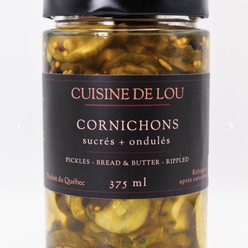 Cornichons sucrés et ondulés - Cuisine De Lou 375ml 