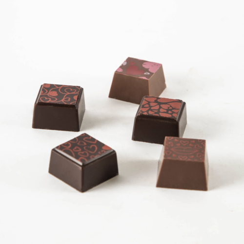 5 morceaux de chocolat St-Valentin aux fruits exotiques - Couleur Chocolat 50g 