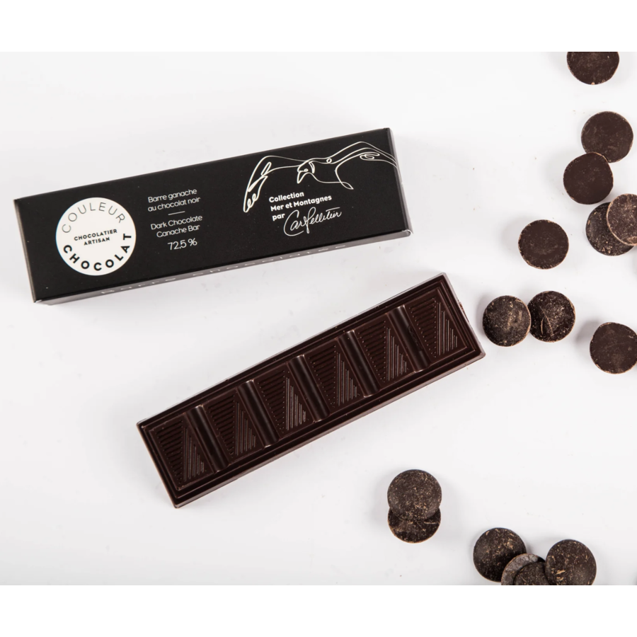 Barre ganache au chocolat noir 72,5 % (Mer et Montagne) - Couleur Chocolat 45g