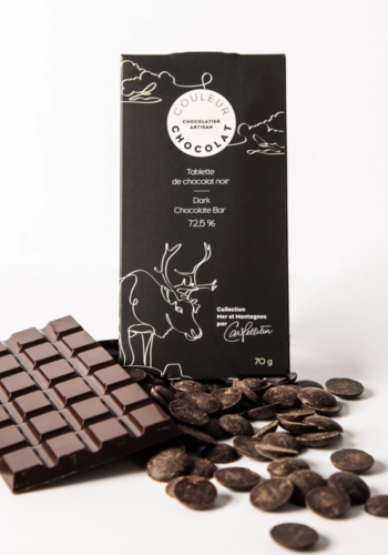 Dark chocolate bar 72.5% (Sea and Mountain) - Couleur Chocolat 70g 