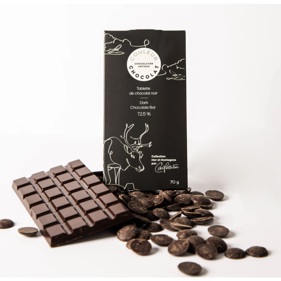 Dark chocolate bar 72.5% (Sea and Mountain) - Couleur Chocolat 70g
