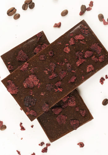 Dark chocolate, raspberry and coffee bar - Couleur Chocolat 90g 