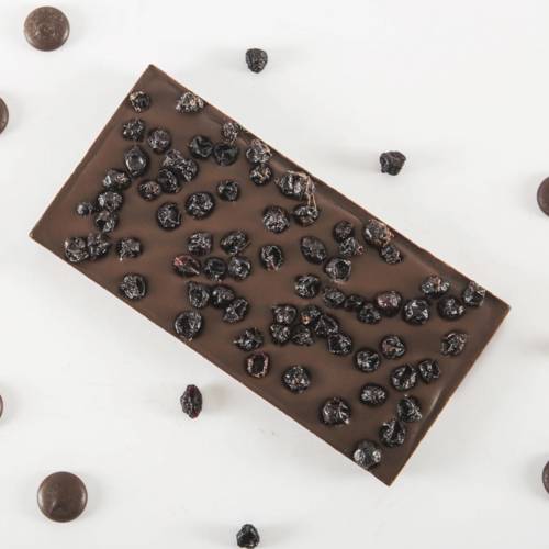 Tablette chocolat noir et cassis - Couleur Chocolat 90g 
