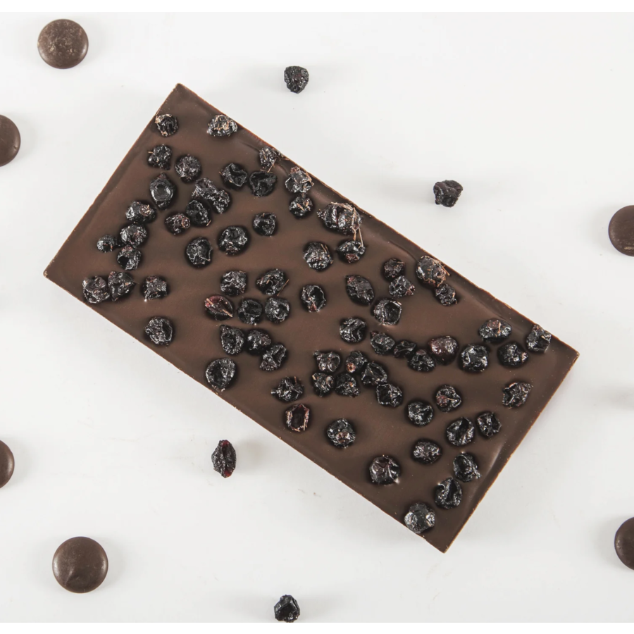 Dark chocolate and blackcurrant bar - Couleur Chocolat 90g