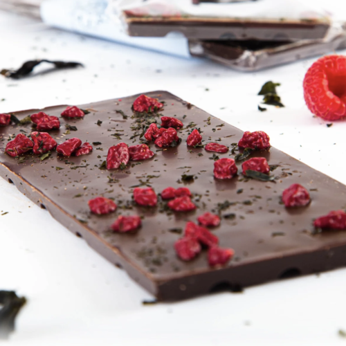 Dark chocolate bar, raspberries and nori seaweed - Couleur Chocolat90g 