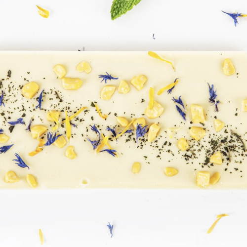 White chocolate bar, passion fruit and wild mint - Couleur Chocolat 90g 