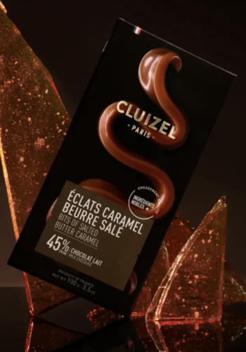 Bar of milk chocolate and salted butter caramel pieces (Salted butter caramel pieces) 45% - Cluizel Paris 70g 