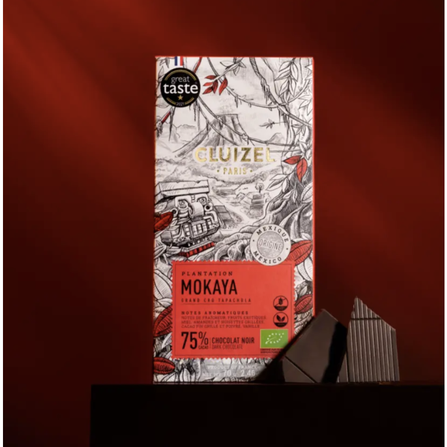 Dark chocolate bar (Mokaya) 75% - Cluizel Paris 70g