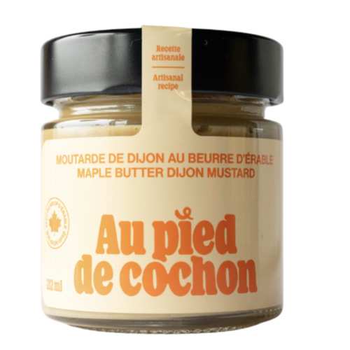 Moutarde dijon au beurre d'érable - Au Pied de Cochon 212ml 