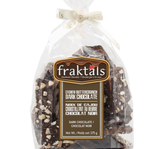 Grand sachet de chocolat noir belge 70% et noix de cajou - Fraktals 375g 