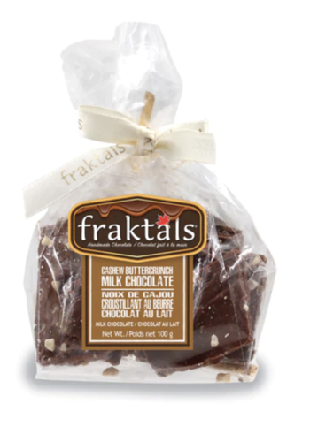 Petit sachet de chocolat au lait belge et noix de cajou - Fraktals 100g 