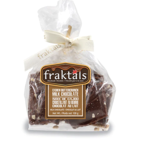 Petit sachet de chocolat au lait belge et noix de cajou - Fraktals 100g 