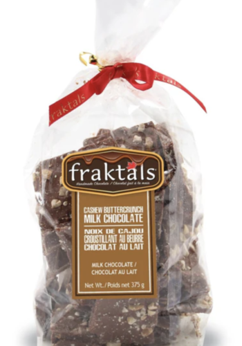 Grand sachet de chocolat au lait belge et noix de cajou  - Fraktals 375g 