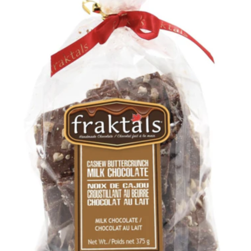 Grand sachet de chocolat au lait belge et noix de cajou  - Fraktals 375g 