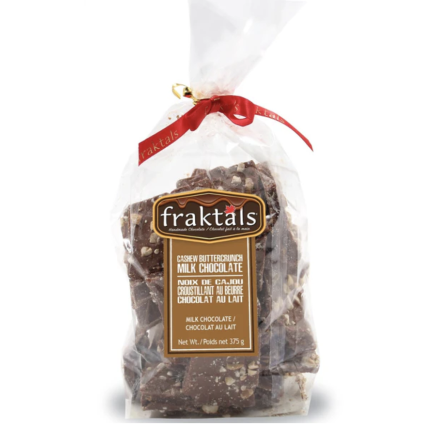 Large Bag of Cashew Buttercrunch Belgian Milk Chocolat  - Fraktals 375g