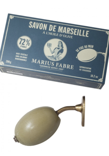 Marseille soap with rotating olive oil with wall support - Marius Fabre 290g 