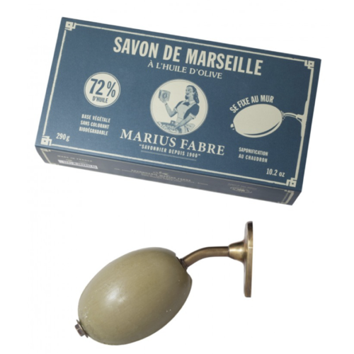 Marseille soap with rotating olive oil with wall support - Marius Fabre 290g 