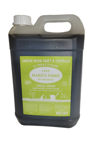 Savon noir liquide “Prêt-à-l’emploi” à l’huile d’olive, spécial Jardin - Marius Fabre 5L 