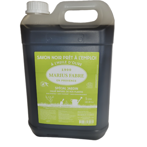 “Ready-to-use” liquid black soap with olive oil, Garden special - Marius Fabre 5L 