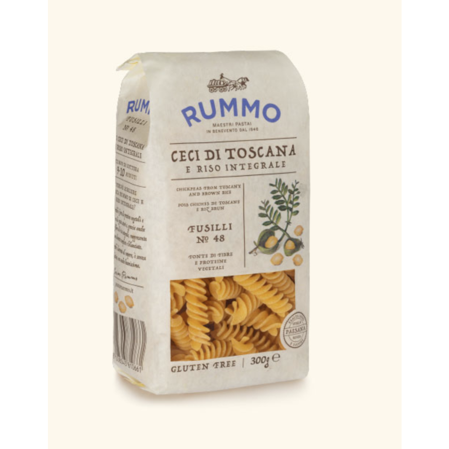 Fusilli with Tuscan chickpeas and brown rice (gluten-free) #48 - Rummo 300g