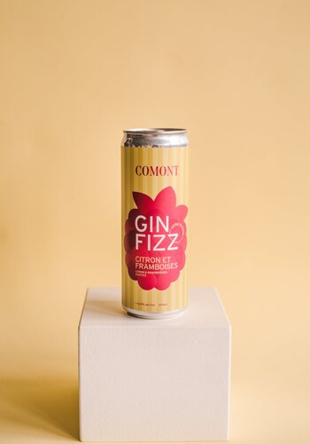 Gin fizz à la framboise et citron (sans alcool) - Comont 355ml 