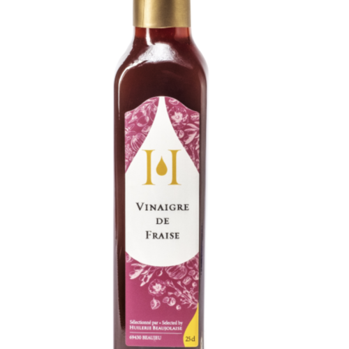 Sweet and sour strawberry vinegar - Huilerie Beaujolaise 250ml 