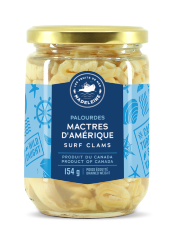 Palourdes Mactres d'Amérique en pot - Les Fruits de Mer Madeleine 154g 