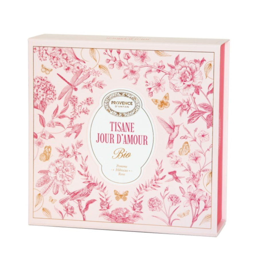 Coffret tisane bio « Jour d'Amour » - Provence d'Antan (20 sachets)