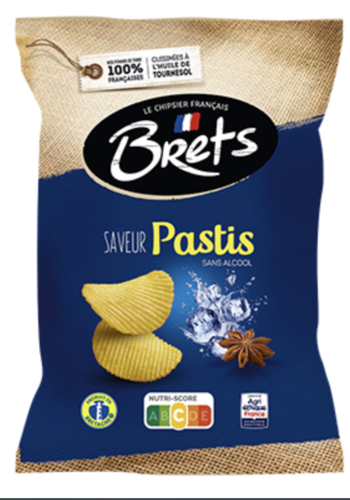 Croustilles ondulées saveur Pastis (sans alcool) - Brets 125g 