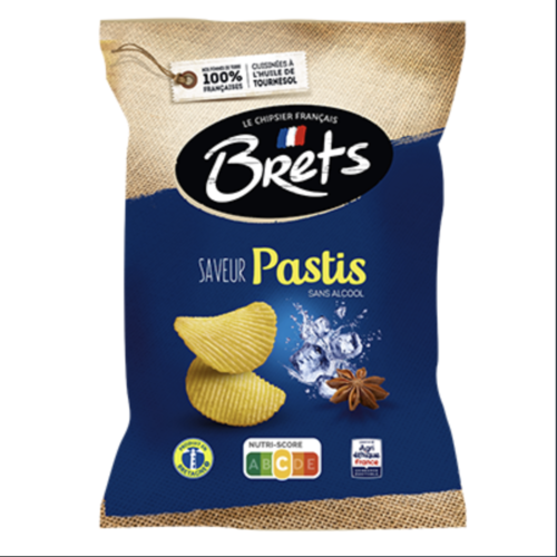 Croustilles ondulées saveur Pastis (sans alcool) - Brets 125g 
