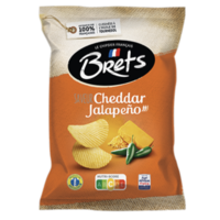 Croustilles ondulées Cheddar et Jalapēno - Brets 125g