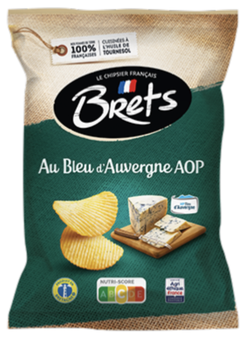 Croustilles ondulées Bleu d'Auvergne AOP - Brets 125g 